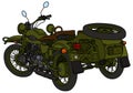 The old green military sidecar