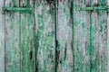 Old green painted wood door Royalty Free Stock Photo
