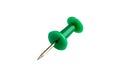 Old green pushpin isolated on white background. Royalty Free Stock Photo