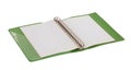 Old green ring binder isolated Royalty Free Stock Photo