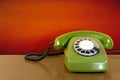 Old green scratched phone Royalty Free Stock Photo