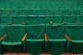 Old green seats in theater Royalty Free Stock Photo