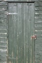 Old green shed door