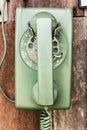 Old green telephone Royalty Free Stock Photo
