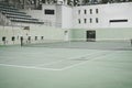 Old green tennis court,vintage style Royalty Free Stock Photo