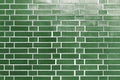 Old green tile brick wall background texture Royalty Free Stock Photo