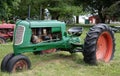 Old green tractor trailer on the farm Royalty Free Stock Photo