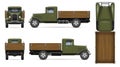 Old green truck vector mockup Royalty Free Stock Photo