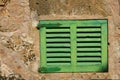 Old green window shutter Royalty Free Stock Photo