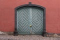 Old Green wooden door.