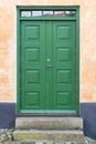 Old green wooden double-door, Denmark