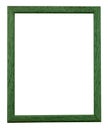 Old green wooden Image frame on a white background. Royalty Free Stock Photo