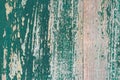 Old Green Wooden Panel with Cracked Paint Texture Background Royalty Free Stock Photo