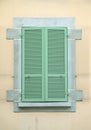 Old Green Wooden shutters