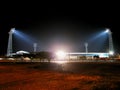 The old Greenpoint Stadium at night. Royalty Free Stock Photo