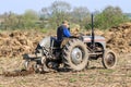 Old grey massey fergusen tractor at ploughing match