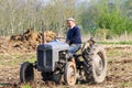 Old grey massey fergusen tractor at ploughing match