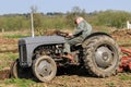 Old grey massey fergusen tractor at ploughing match