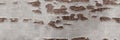 Old grey panoramic banner wall with cracked texture woody parts. Grunge stone table floor concept Royalty Free Stock Photo