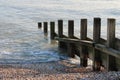 Old groin water breaker sea wall Royalty Free Stock Photo