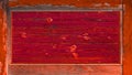 Old grunge abstract orange vred pink colorful painted wooden frame board wall table texture - Colored rustic weathered aged old Royalty Free Stock Photo