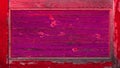 Old grunge abstract pink red colorful painted wooden frame board wall table texture - Colored rustic weathered aged old wood Royalty Free Stock Photo