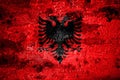 Old grunge Albania background flag
