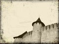 Old grunge art background with castle Royalty Free Stock Photo