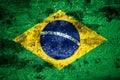 Old grunge Brazil background flag