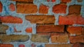 Old grunge bricks background of wide wall texture. Rectangular brick fitted in wall texture. Exterior brick wall texture Royalty Free Stock Photo
