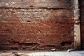 Old grunge broken brick wall texture or background Royalty Free Stock Photo