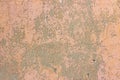 Old grunge cracked vintage dirty pink concrete and cement mold texture wall or floor background with weathered paint Royalty Free Stock Photo