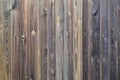 Old grunge dark brown wood panel pattern with beautiful abstract grain surface texture, vertical striped background or backdrop i Royalty Free Stock Photo