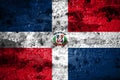 Old grunge Dominican Republic background flag