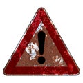 Old grunge EU road sign Warning sign - Other danger Royalty Free Stock Photo