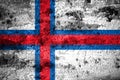 Old grunge Faroe Islands background flag