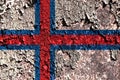 Old grunge Faroe Islands background flag