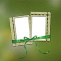 Old grunge frames with ribbons and bow Royalty Free Stock Photo