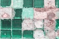 Old grunge green glass tiles background Royalty Free Stock Photo