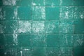 Old grunge green tile wall