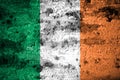 Old grunge Ireland background flag