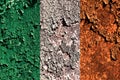 Old grunge Ireland background flag