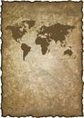 Old grunge map world Royalty Free Stock Photo