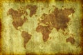 Old Grunge Map of the World Background Royalty Free Stock Photo