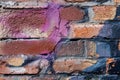 Old grunge painted brick wall background texture can be used for interior design or wallpaper Royalty Free Stock Photo