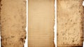 Old grunge paper banners with space for text or image. Abstract background. Generative AI Royalty Free Stock Photo