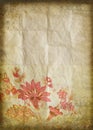 Old grunge paper ,flower pattern Royalty Free Stock Photo