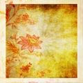 Old grunge paper ,flower pattern Royalty Free Stock Photo
