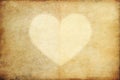 Old grunge paper with heart Royalty Free Stock Photo