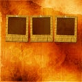 Old grunge paper slides on ancient background Royalty Free Stock Photo